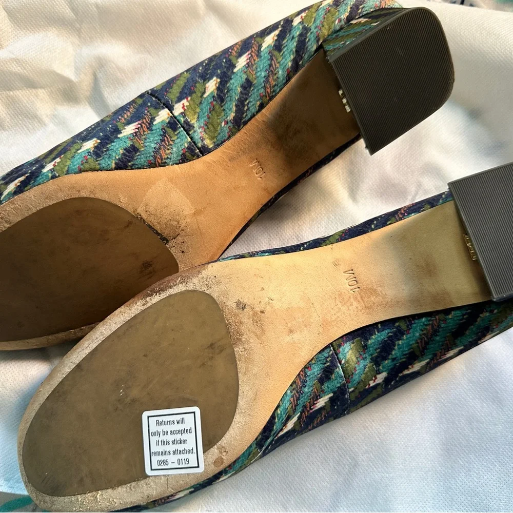 Tory Burch Low heal ballerina in Green and Blue